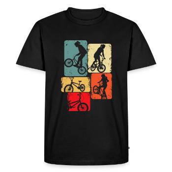 BMX Girls Bike Kids - Men's Premium Organic T-Shirt - black - Front - Nico (187cm)