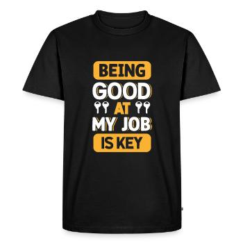 Being Good At My Job Is Key, Locksmith - Men's Premium Organic T-Shirt - black - Front - Nico (187cm)
