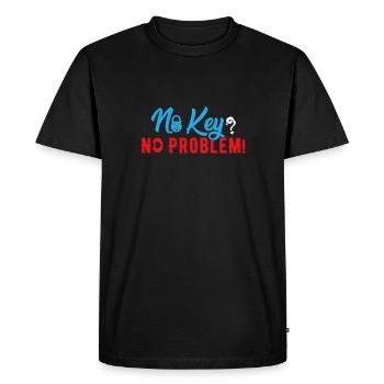 No Key No Problem, Funny Locksmith - Men's Premium Organic T-Shirt - black - Front - Nico (187cm)