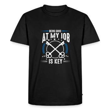 Being good at my job is key, locksmith - Men's Premium Organic T-Shirt - black - Front - Nico (187cm)