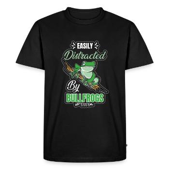 Facilement distrait par les grenouilles taureaux, la chasse à la grenouille - T-shirt Premium bio Homme - noir - Devant - Nico (187cm)