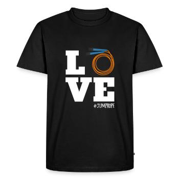Corde à sauter d’amour - T-shirt Premium bio Homme - noir - Devant - Nico (187cm)