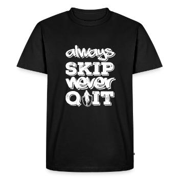 Toujours sauter Ne jamais abandonner, amoureux de la corde à sauter - T-shirt Premium bio Homme - noir - Devant - Nico (187cm)