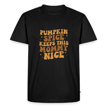 Pumpkin Spice Keeps This Mommy Nice, Pumpkin Spice - Men's Premium Organic T-Shirt - black - Front - Nico (187cm)