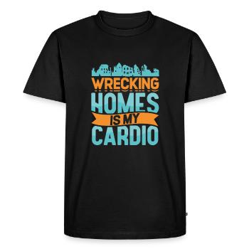 Détruire des maisons est mon cardio - T-shirt Premium bio Homme - noir - Devant - Nico (187cm)