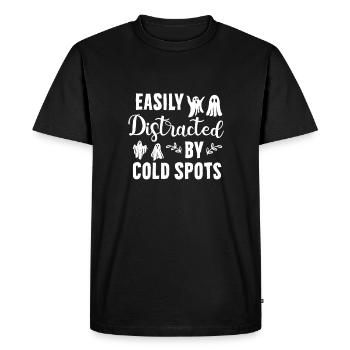 Facilement distrait par les points froids, la chasse aux fantômes - T-shirt Premium bio Homme - noir - Devant - Nico (187cm)