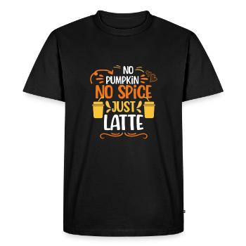 Pas de citrouille pas d’épices juste du latte, épices à la citrouille - T-shirt Premium bio Homme - noir - Devant - Nico (187cm)