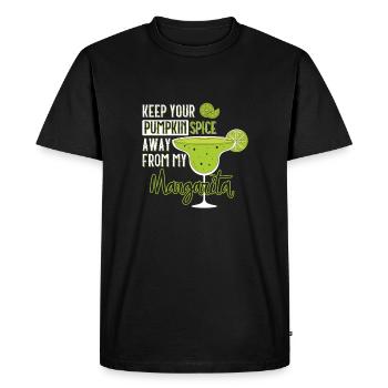 Gardez vos épices à la citrouille loin de ma margarita - T-shirt Premium bio Homme - noir - Devant - Nico (187cm)