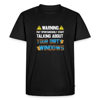 May Start Talking About Dirty Window Window Cleaner - Men's Premium Organic T-Shirt - black - Front - Nico (187cm)