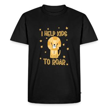 I Help Kids To ROAR - Speech therapist speech therapist - Men's Premium Organic T-Shirt - black - Front - Nico (187cm)