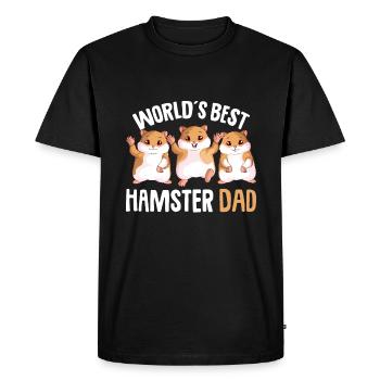 Hamster Dad - Men's Premium Organic T-Shirt - black - Front - Nico (187cm)