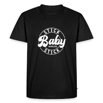 Stick Baby Stick, jour de transfert de FIV - T-shirt Premium bio Homme - noir - Devant - Nico (187cm)