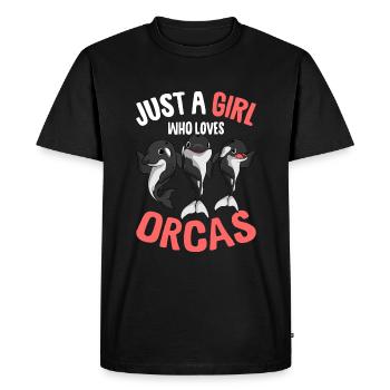 Orca girl - Men's Premium Organic T-Shirt - black - Front - Nico (187cm)