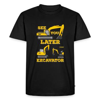 A plus tard Pelle, drôle de chantier de pelle - T-shirt Premium bio Homme - noir - Devant - Nico (187cm)