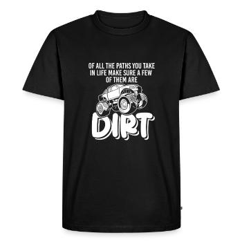 De tous les chemins que vous empruntez, camion tout-terrain - T-shirt Premium bio Homme - noir - Devant - Nico (187cm)