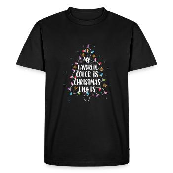 Couleurs préférées Lumières de Noël Joyeux Noël - T-shirt Premium bio Homme - noir - Devant - Nico (187cm)