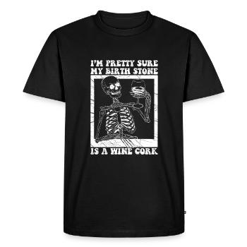 Ma pierre de naissance est un bouchon de vin, un amour du vin - T-shirt Premium bio Homme - noir - Devant - Nico (187cm)