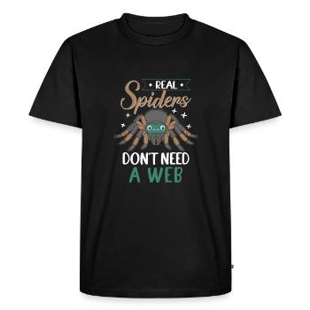 Les vraies araignées n’ont pas besoin d’une toile, araignée sauteuse - T-shirt Premium bio Homme - noir - Devant - Nico (187cm)