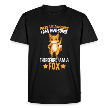 Renards enfants - T-shirt Premium bio Homme - noir - Devant - Nico (187cm)