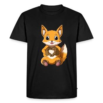 Foxes Girls Boys Children Ladies Fox - Men's Premium Organic T-Shirt - black - Front - Nico (187cm)