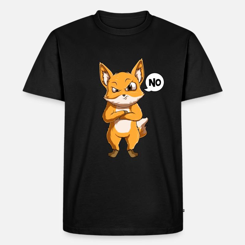 Fuchs Kinder Jungen - Männer Premium Bio T-Shirt - Schwarz