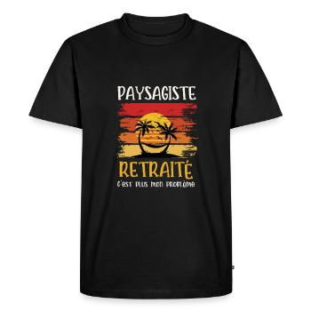 paysagiste retraité - T-shirt Premium bio Homme - noir - Devant - Nico (187cm)