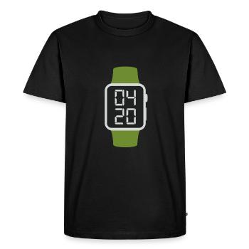 It's Weed O'Clock, Funny 420 Marijuana - Men's Premium Organic T-Shirt - black - Front - Nico (187cm)
