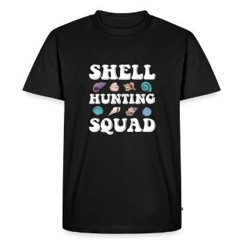 Shell Hunting Squad, collecting shells - Men's Premium Organic T-Shirt - black - Front - Nico (187cm)