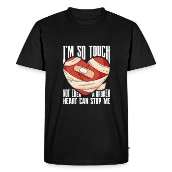 I'm So Tough A Broken Heart Operation Open Heart - Men's Premium Organic T-Shirt - black - Front - Nico (187cm)