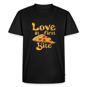 L'amour à la première bouchée, Pizzaiolo Pizza Chef - T-shirt Premium bio Homme - noir - Devant - Nico (187cm)