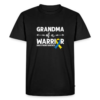 Grand-mère d'un guerrier, syndrome de la boucle vers le bas - T-shirt Premium bio Homme - noir - Devant - Nico (187cm)