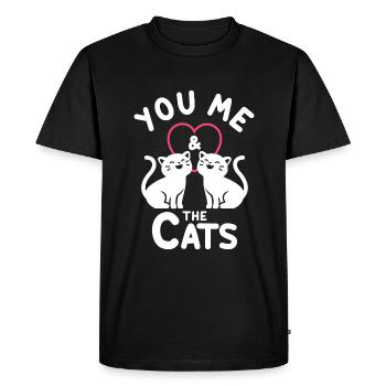 Toi et moi les chats - T-shirt Premium bio Homme - noir - Devant - Nico (187cm)