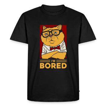 Im bored - Men's Premium Organic T-Shirt - black - Front - Nico (187cm)