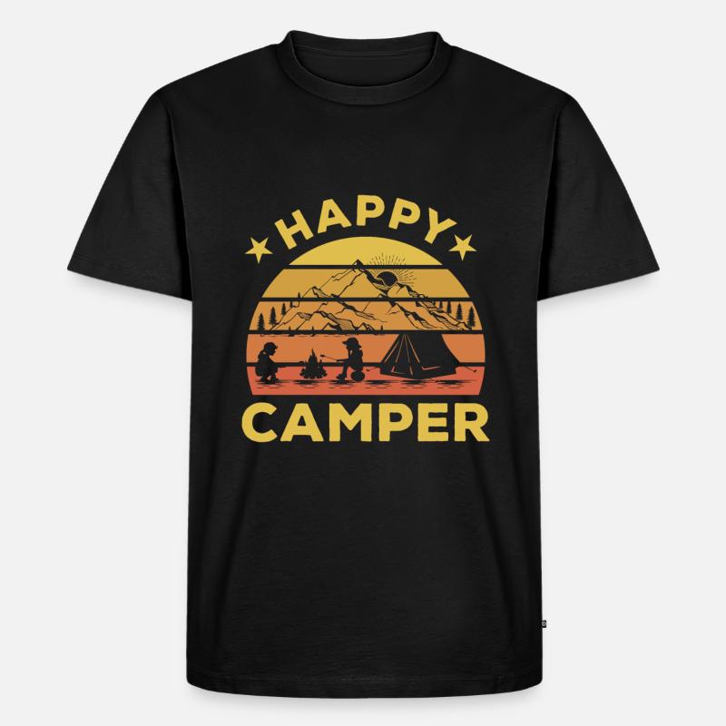 Happy Camper - Männer Premium Bio T-Shirt - Schwarz