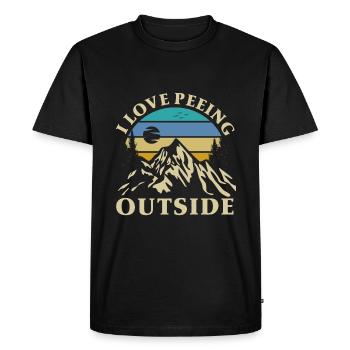 I Love peeing outside - Men's Premium Organic T-Shirt - black - Front - Nico (187cm)