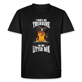 I bury me trasure in me litter box - Men's Premium Organic T-Shirt - black - Front - Nico (187cm)