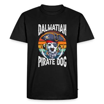 Dalmatian Pirate Dog - Men's Premium Organic T-Shirt - black - Front - Nico (187cm)