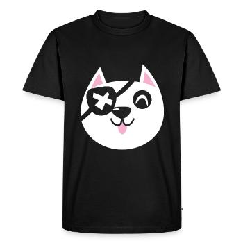 Chat pirate - T-shirt Premium bio Homme - noir - Devant - Nico (187cm)