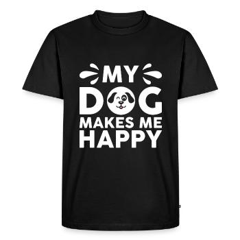 Mon chien me rend heureux - T-shirt Premium bio Homme - noir - Devant - Nico (187cm)
