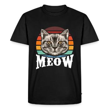 Miaou - T-shirt Premium bio Homme - noir - Devant - Nico (187cm)
