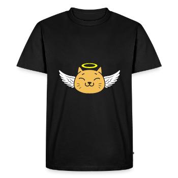 Mignon Ange Chat - T-shirt Premium bio Homme - noir - Devant - Nico (187cm)