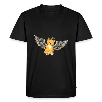 Ange Chat - T-shirt Premium bio Homme - noir - Devant - Nico (187cm)