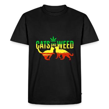 Chats et mauvaises herbes - T-shirt Premium bio Homme - noir - Devant - Nico (187cm)