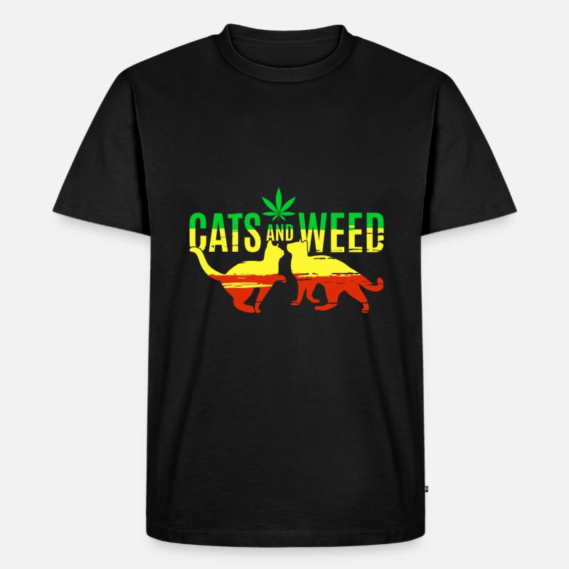 Katzen Und Unkraut - Männer Premium Bio T-Shirt - Schwarz