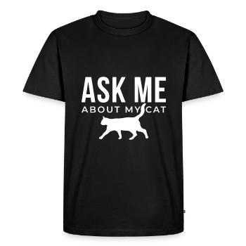 Posez-moi des questions sur mon chat - T-shirt Premium bio Homme - noir - Devant - Nico (187cm)