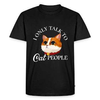 Je ne parle qu’aux chats - T-shirt Premium bio Homme - noir - Devant - Nico (187cm)