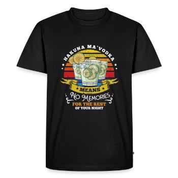 Hakuna Ma vodka means no memories - Men's Premium Organic T-Shirt - black - Front - Nico (187cm)