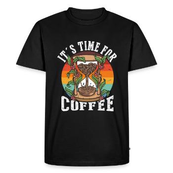 It's time for coffee - Men's Premium Organic T-Shirt - black - Front - Nico (187cm)