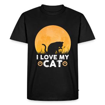 J’aime mon chat - T-shirt Premium bio Homme - noir - Devant - Nico (187cm)