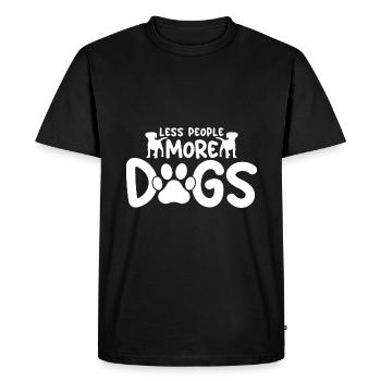Moins de gens Plus de chiens - T-shirt Premium bio Homme - noir - Devant - Nico (187cm)
